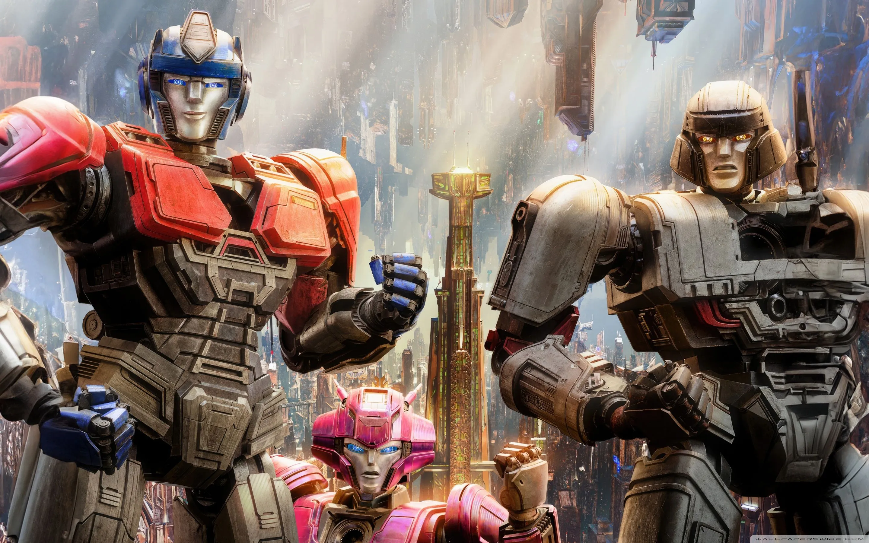 Transformers One, Optimus Prime, Megatron and Elita 4K UHD Wallpaper for UltraHD Desktop and TV, Widescreen and UltraWide Display, Smartphone and Tablet Devices