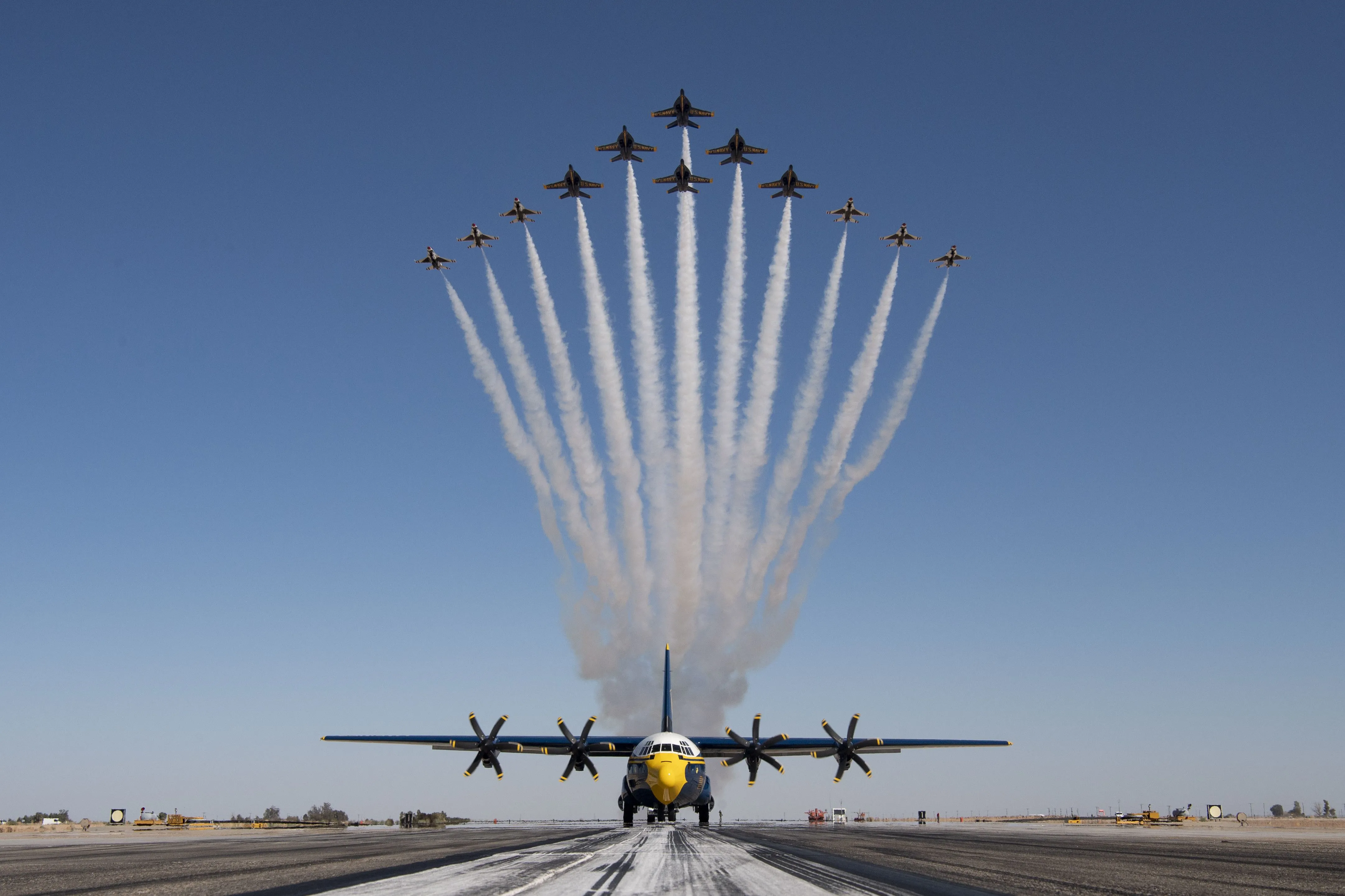 Thunderbirds, Blue Angels Perform 'Super Delta' 210302 F JV039