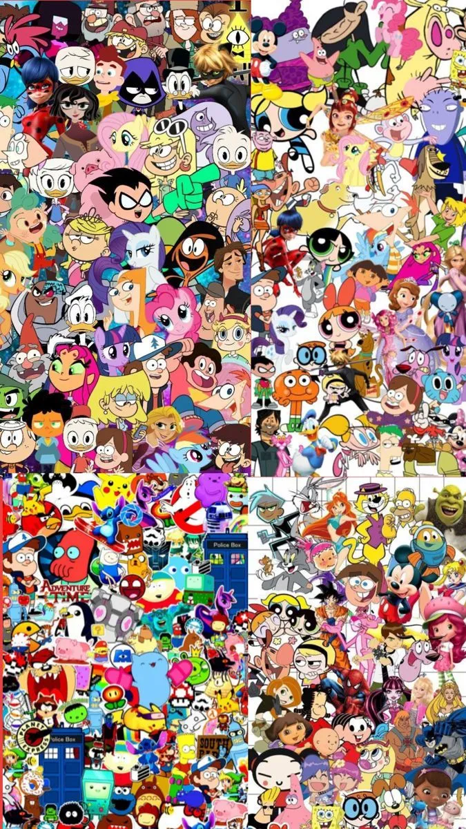 Cartoon wallpaper. Kid wallpaper cartoon, Cartoon collages, Mix cartoon