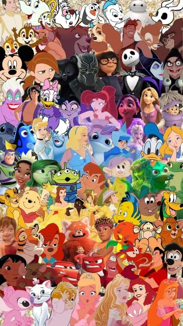 Disney cartoon characters collage. Disney wallpaper for ipad, All disney characters wallpaper, Cartoon wallpaper