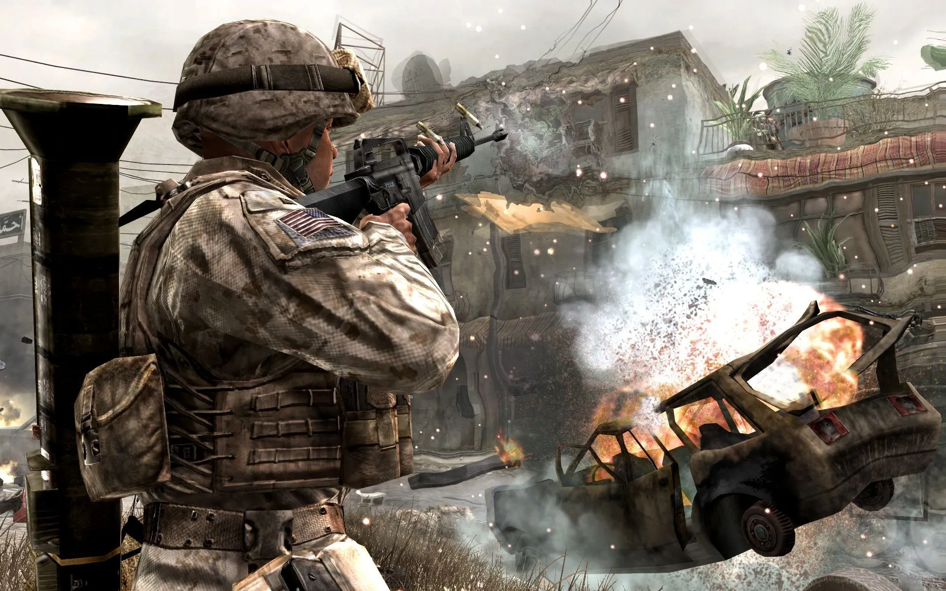 call of duty 4 modern warfare, soldiers, machine building Wallpaper, HD Games 4K Wallpaper, Image and Background