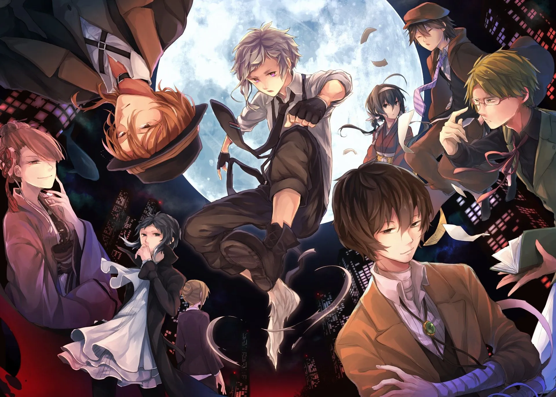 Wallpaper anime, art, characters, Bungou Stray Dogs for mobile and desktop, section прочее, resolution 1920x1372