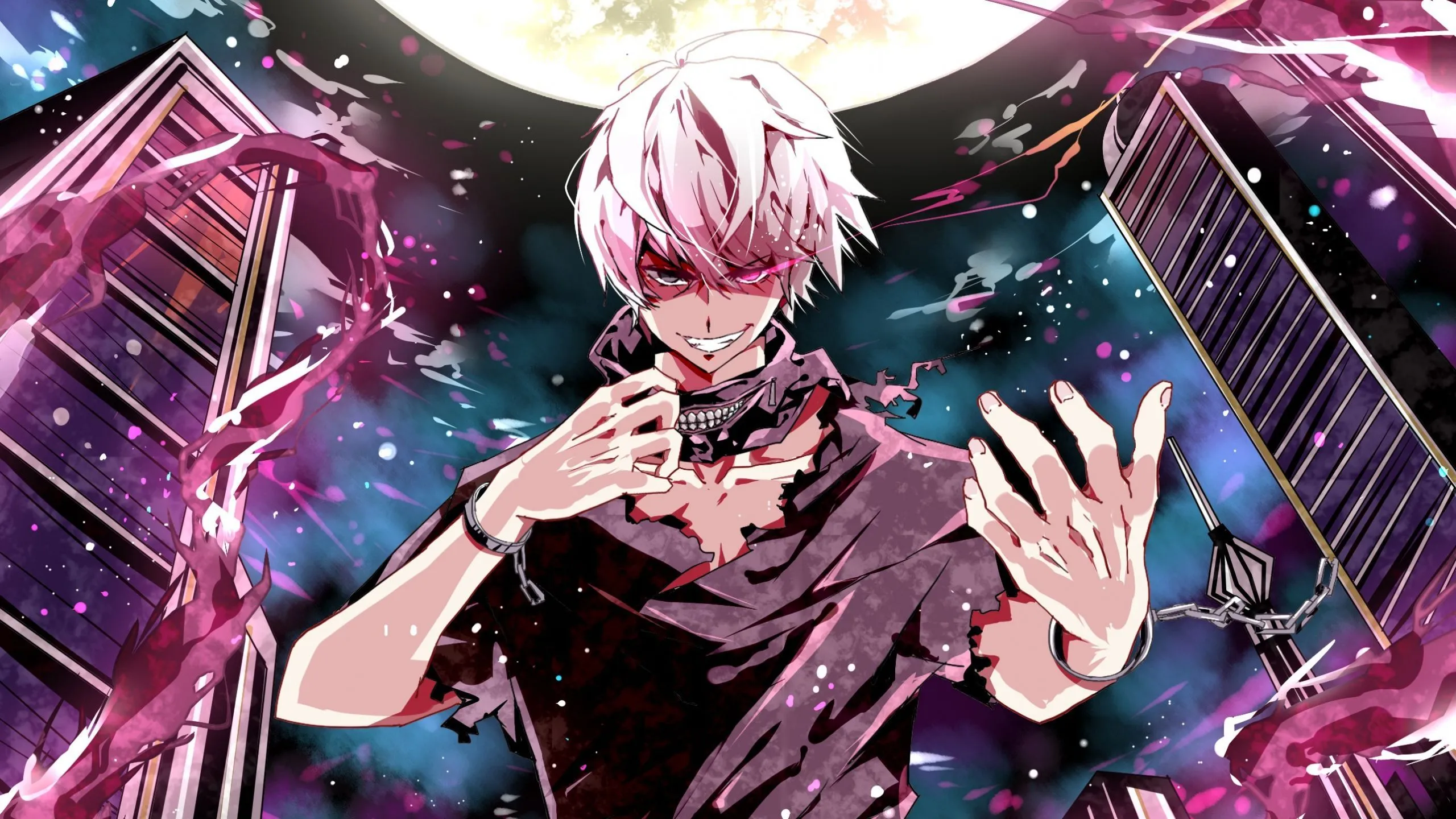 Wallpaper White Haired Male Anime Character, Background Free Image