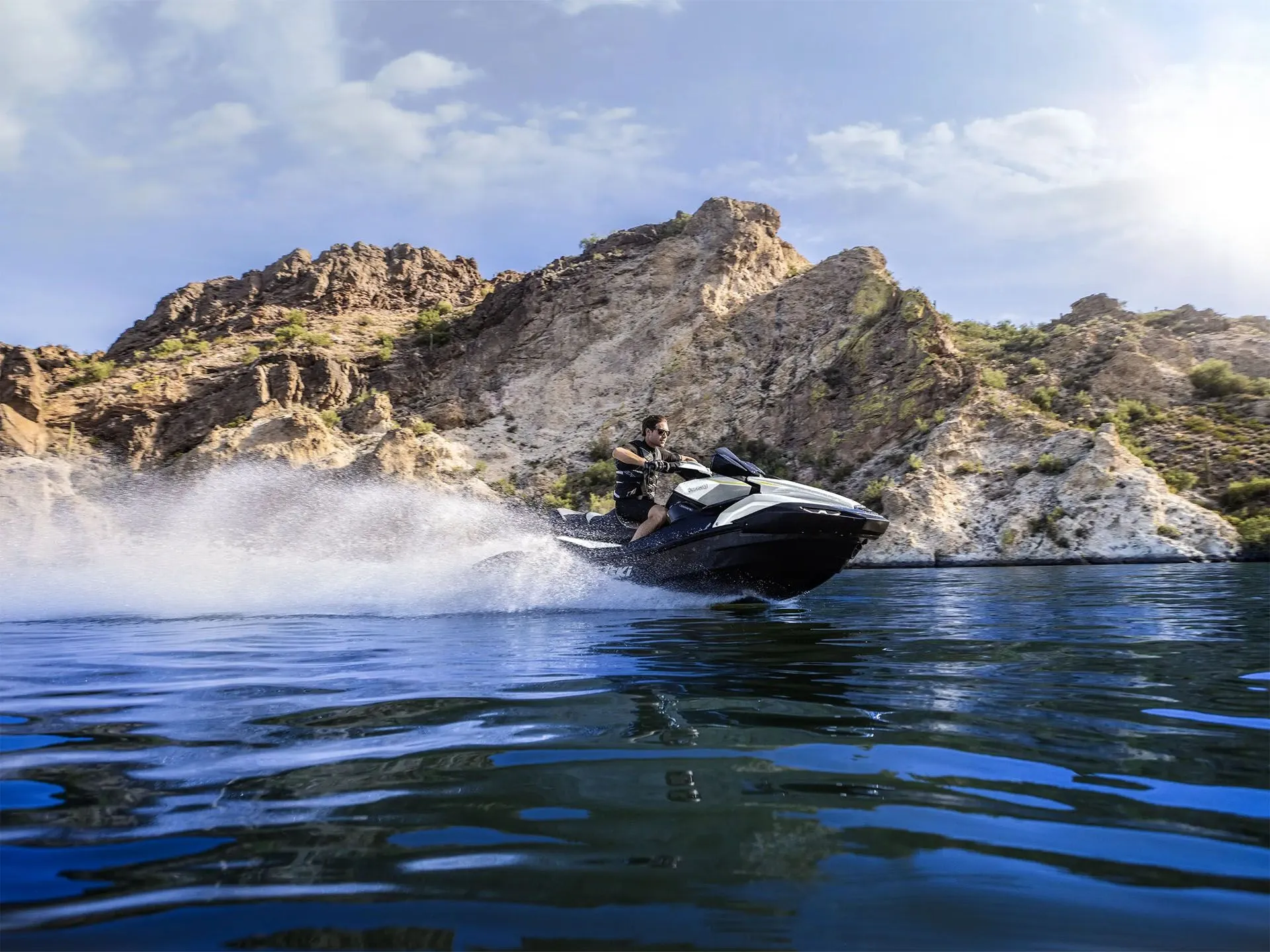 New 2026 Kawasaki Jet Ski® Ultra® 160LX. Watercraft in Norfolk NE. Metallic Stardust White / Ebony