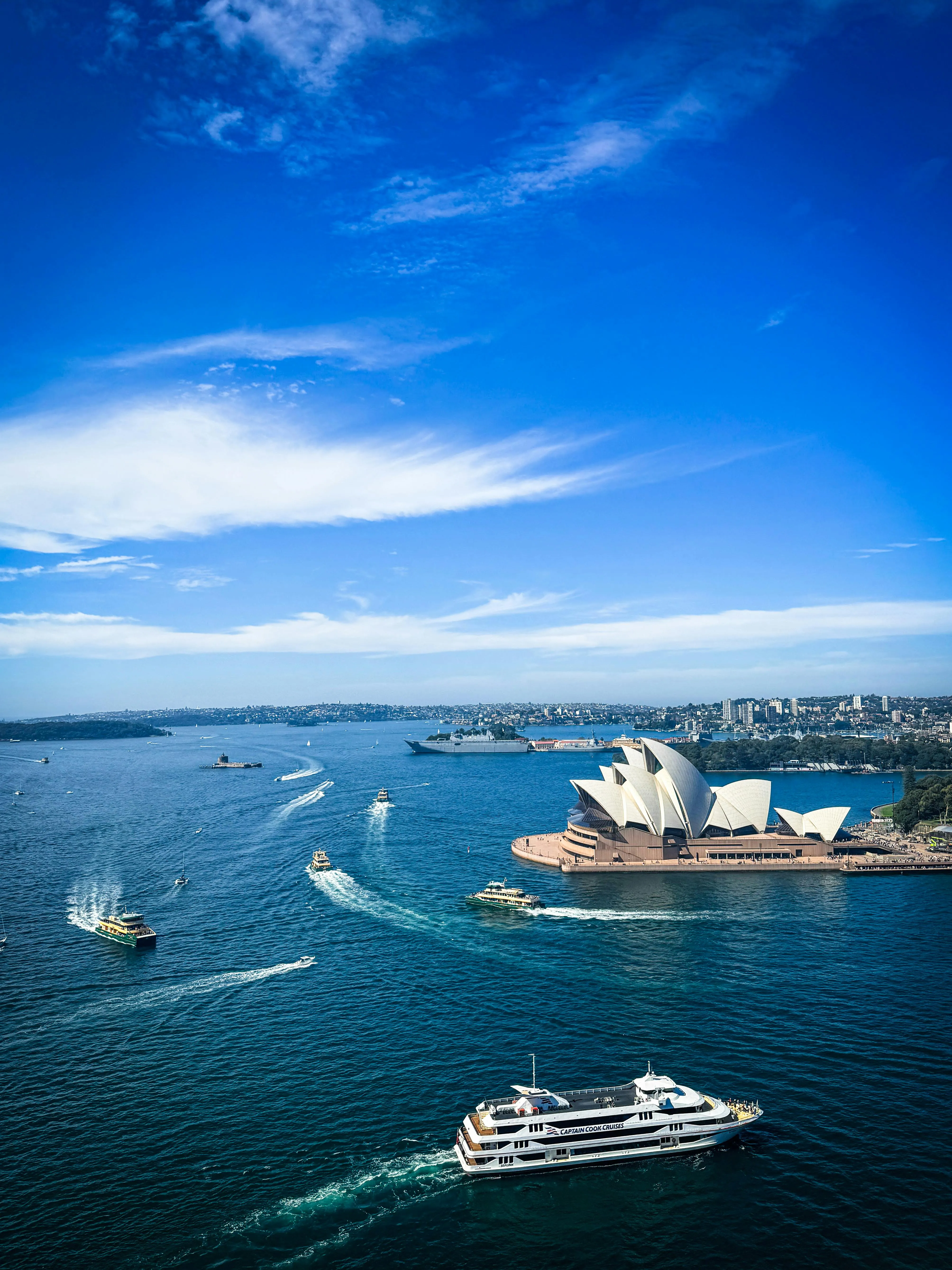 Free Image, art, boat, blue, watercraft, naval architecture, sea, waterway, cloud, ocean, passenger ship, water transportation, cumulus, cruise ship, boats and boating equipment and supplies, opera house, yacht, ferry, tropics 4016x5355