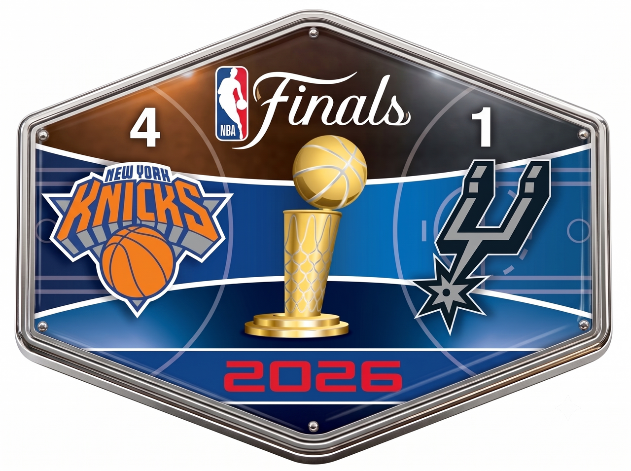 New York Knicks 2026 NBA Champions 4 Games To 1 Pin