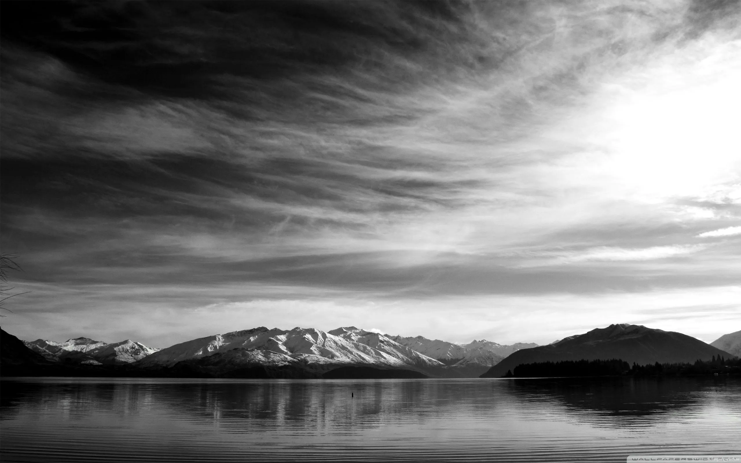 Mountain Scenery Black And White 4K UHD Wallpaper for UltraHD Desktop and TV, Dual Monitor, Smartphone and Tablet Devices