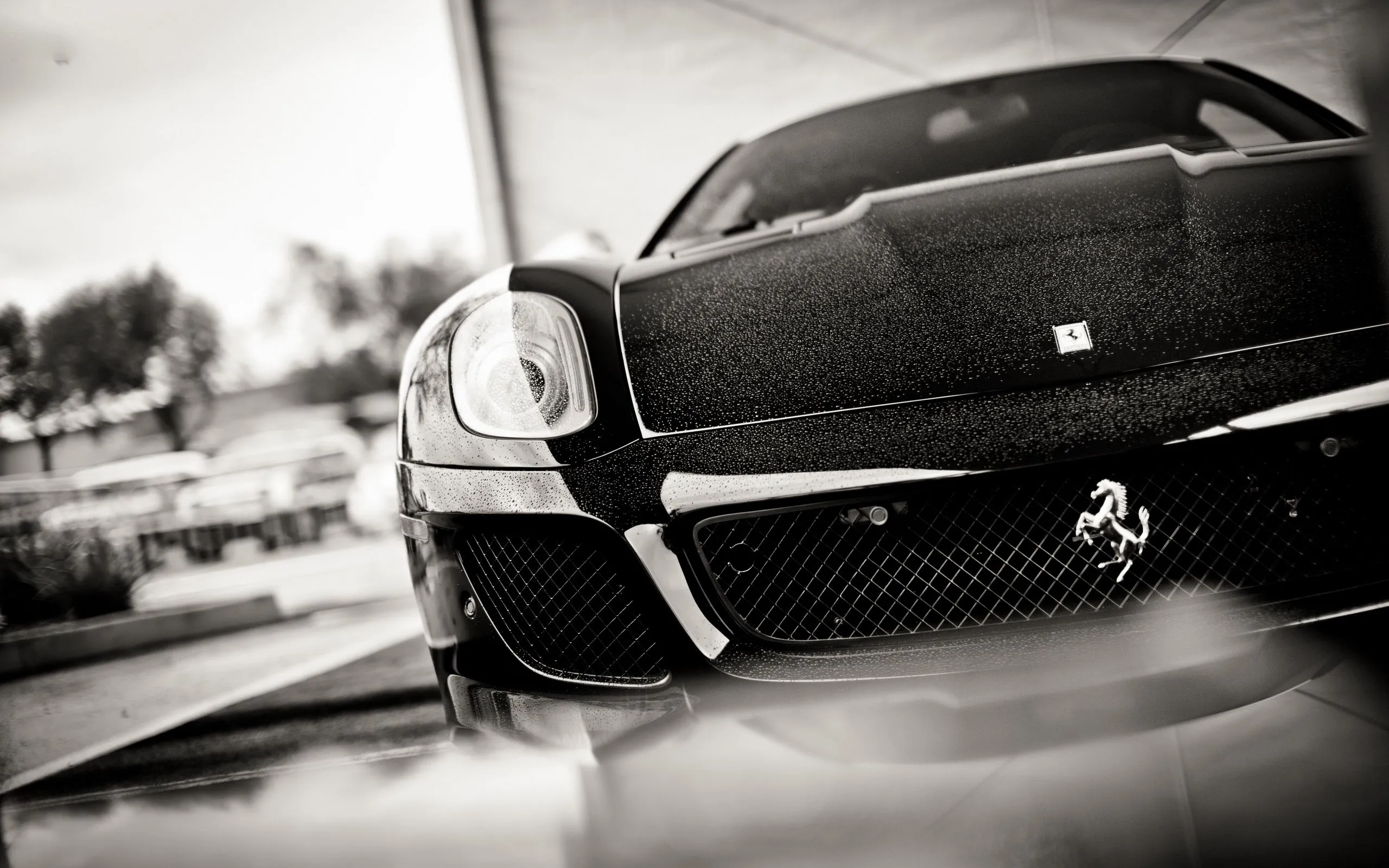 Download Black & White Car Ferrari Vehicle Ferrari SA Aperta HD Wallpaperx1600