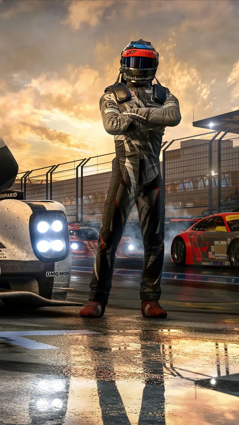 Forza, auto, car, cloud, driver, fast, male, race, sky, sport, track, HD phone wallpaper