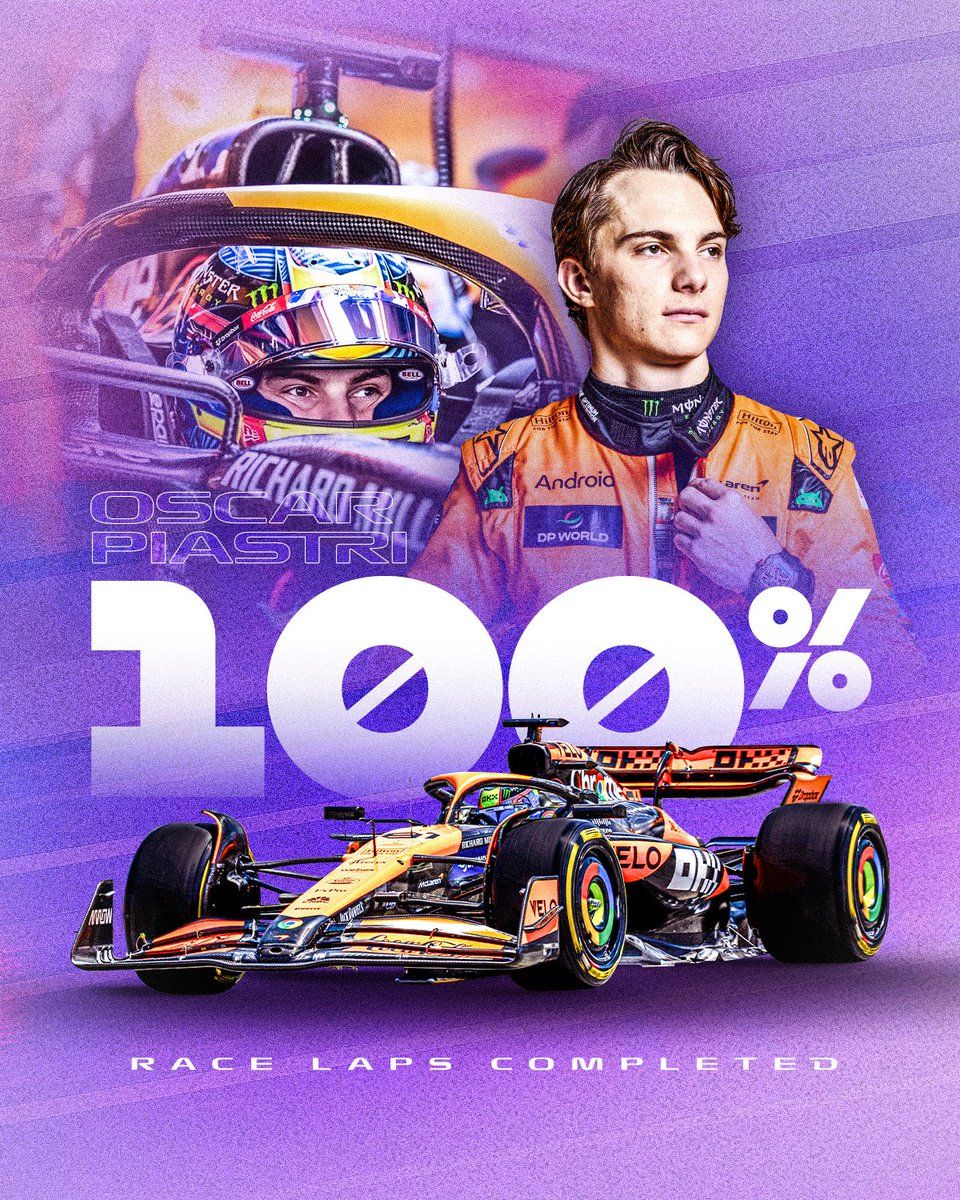 The ONLY driver to have completed 100% of racing laps so far this season