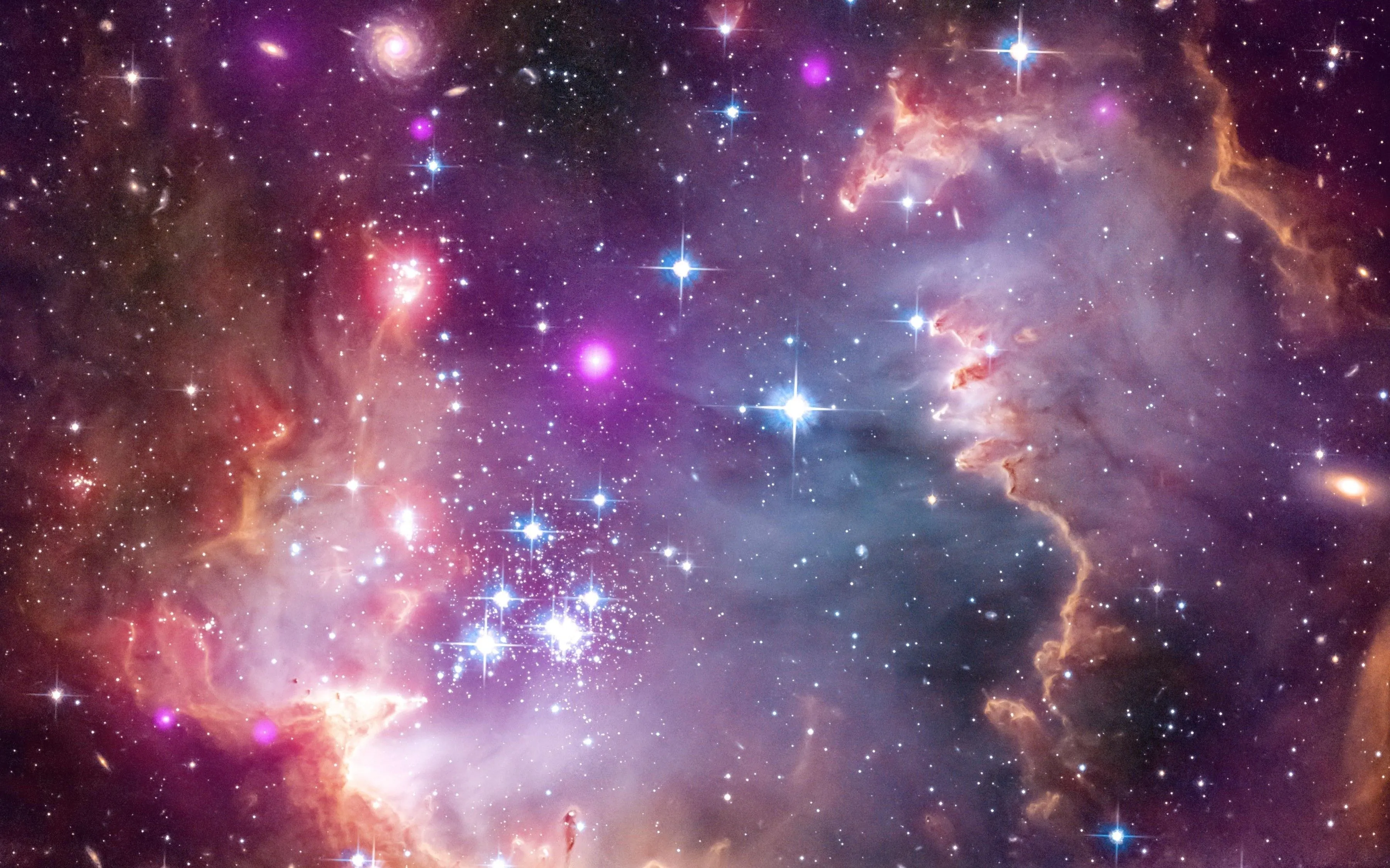 Wallpaper Purple and Orange Galaxy Illustration, Background Free Image