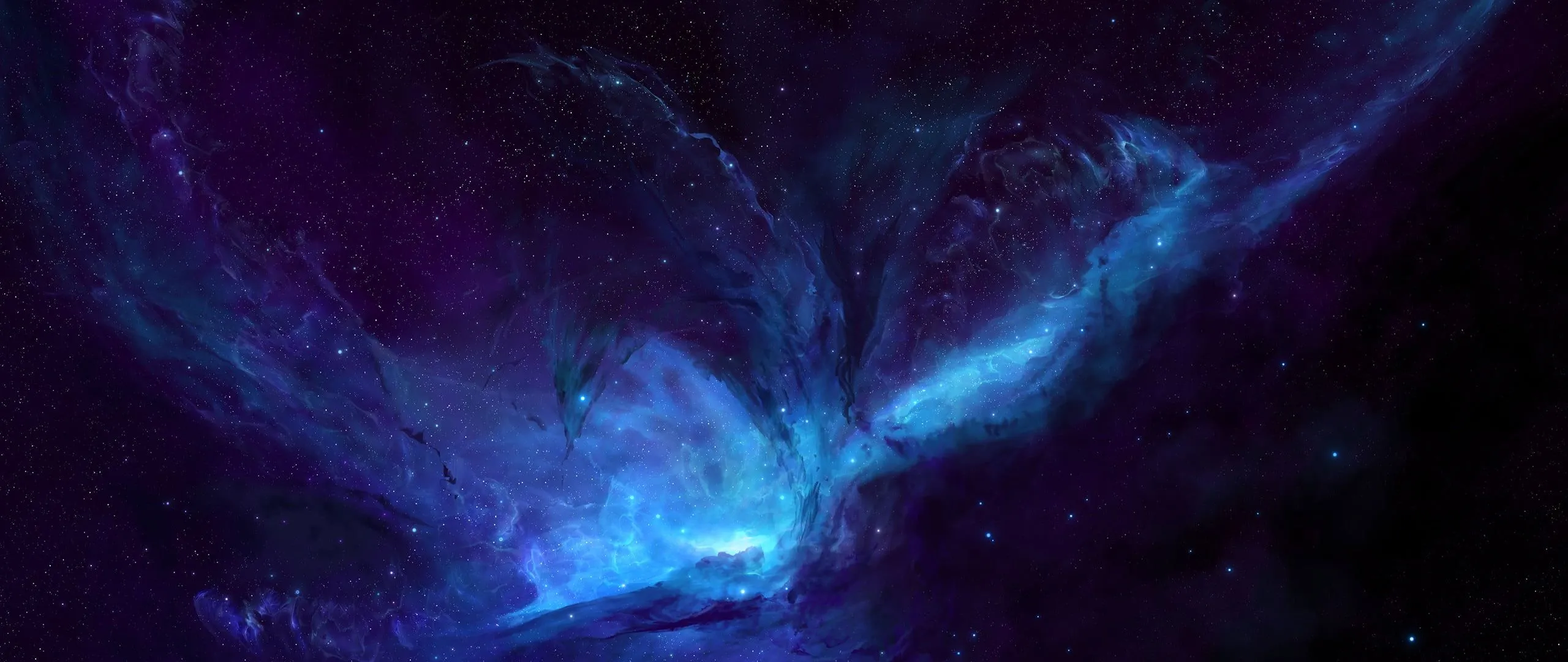 Blue And Purple Galaxy, Ultra Wide, Photography, Space Art HD Wallpaper