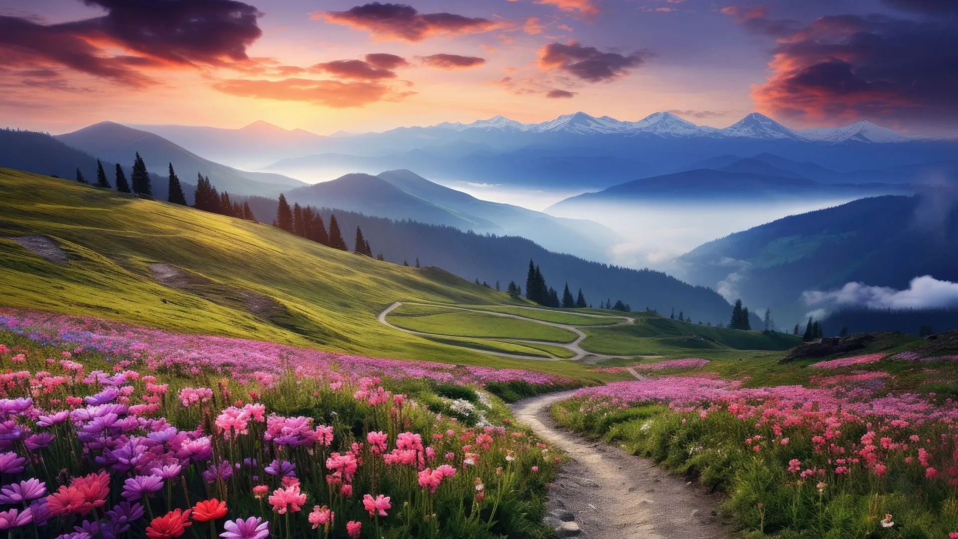 Aesthetic Wallpaper 4K, Scenery, Landscape, Mountains
