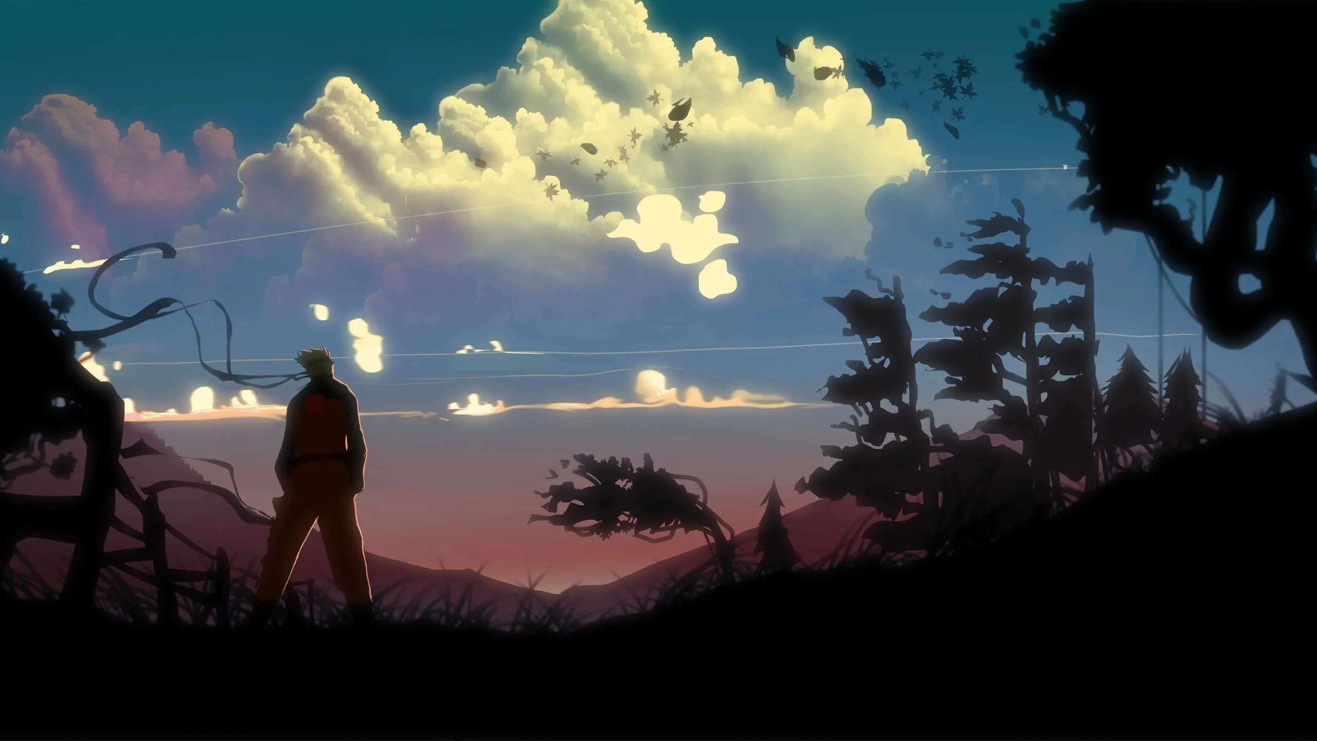 Wallpaper Silhouette of Man Standing on Grass Field During Daytime, Background Free Image