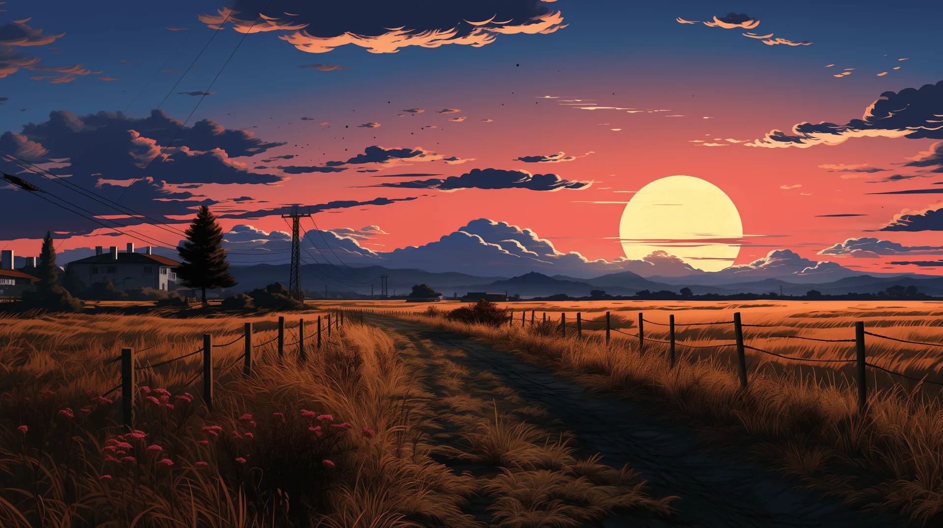 Breathtaking Countryside Sunset HD Wallpaper