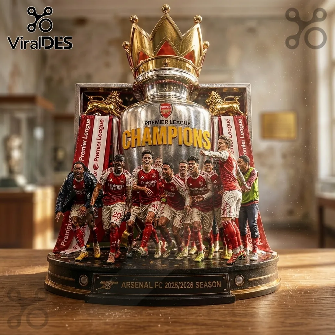 Arsenal FC Premier League Champions 2025 2026 Collectible Acrylic Plaque