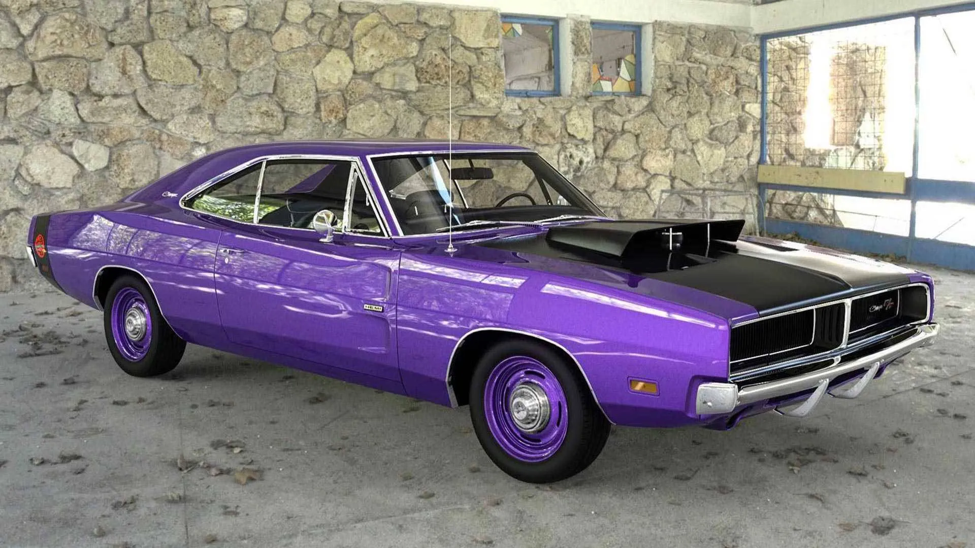 Download Purple 1969 Dodge Charger Wallpaper