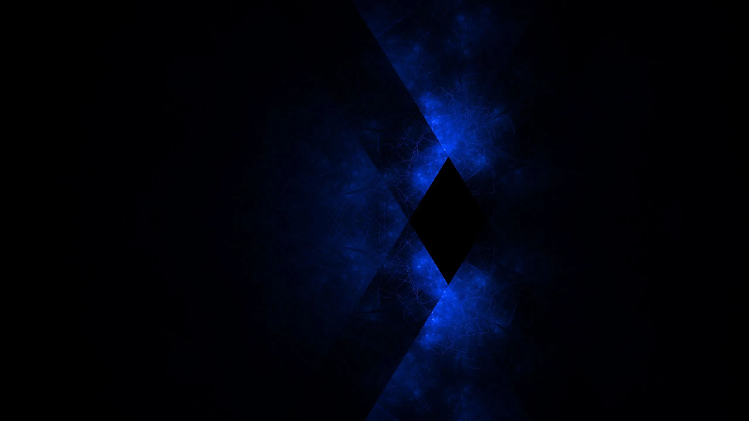 Download wallpaper 2560x1440 dark, blue, abstraction, rhombus, cross widescreen 16:9 HD background