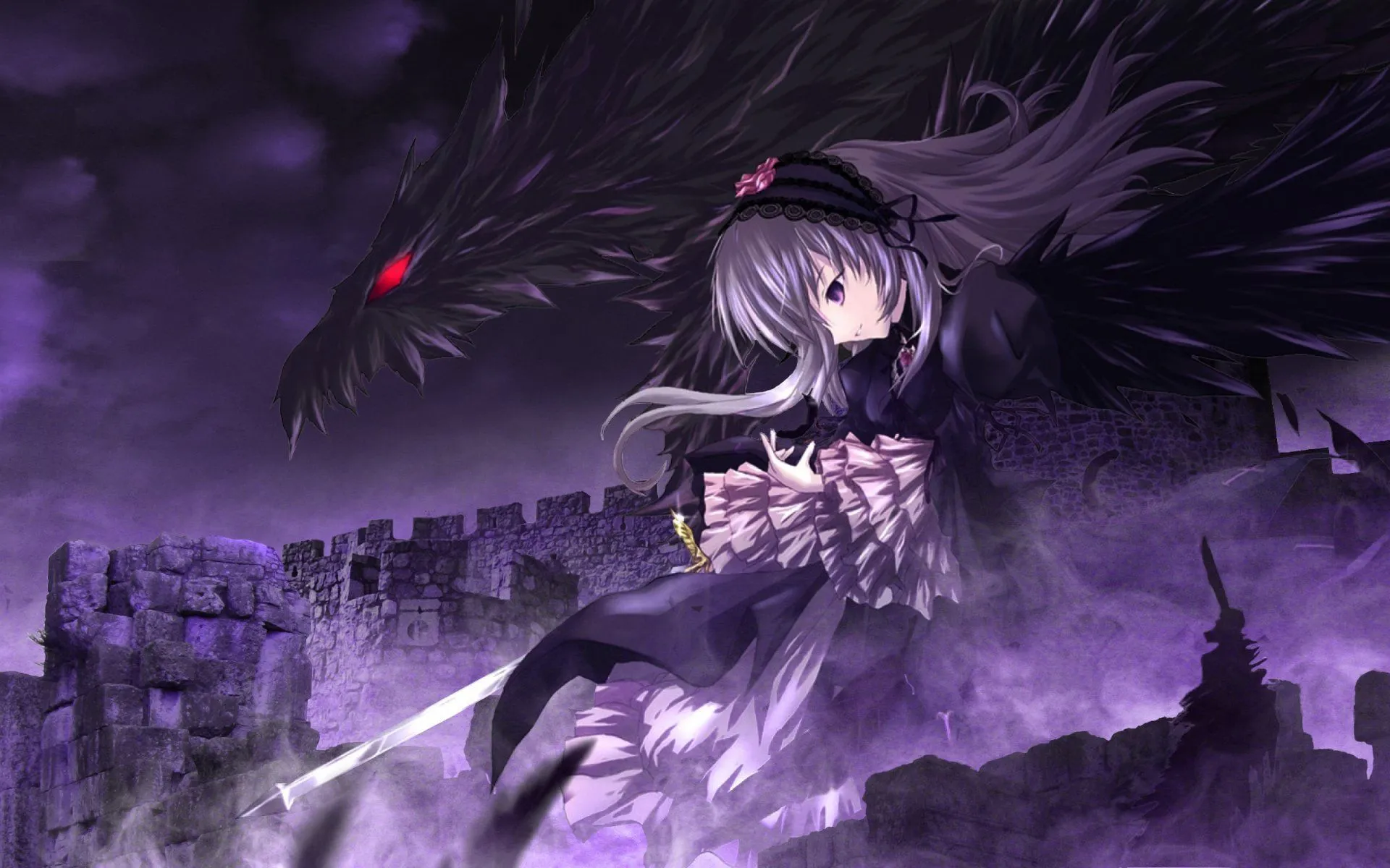 Suigintou: Gothic Dragon of Dark Fantasy (HD Wallpaper)