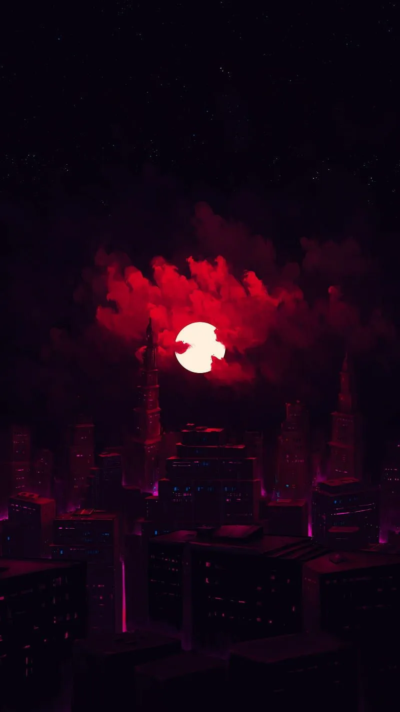 Bloodmoon, moon, red, HD phone wallpaper