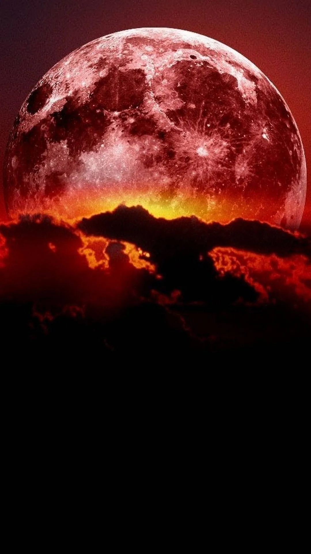 Download Moon Phone Full Red Art Wallpaper