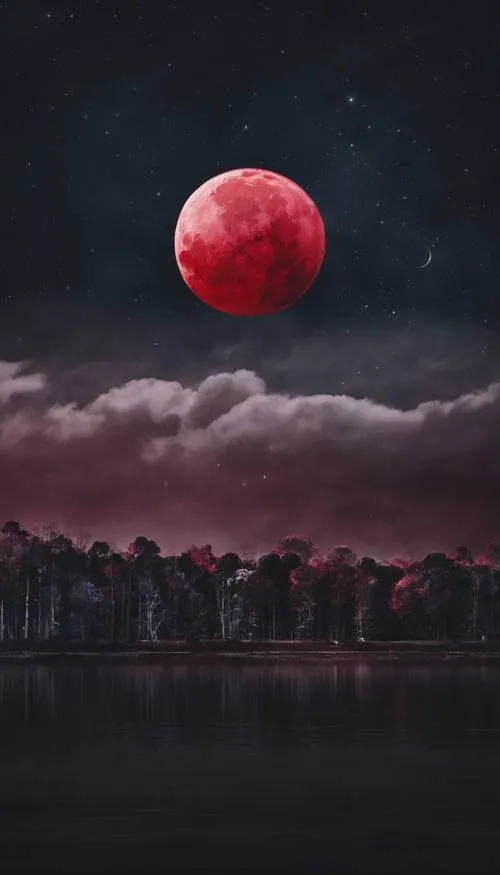 Free Red Moon Phone Wallpaper & Background