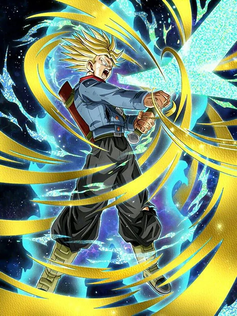 DragonBall S Trunks, dragon, ball, super, future trunks, rage, blue, HD phone wallpaper