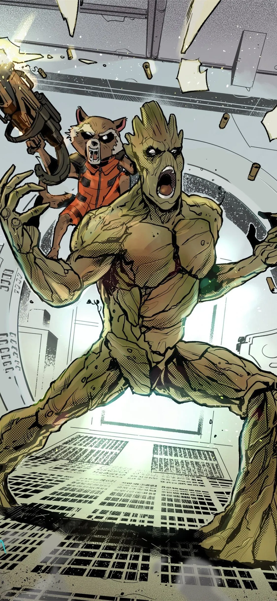 Guardians Of The Galaxy Rocket Raccoon Groot Artwo. iPhone Wallpaper Free Download