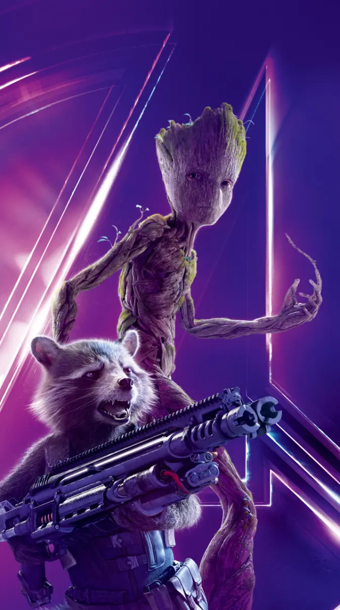 groot and rocket wallpaper