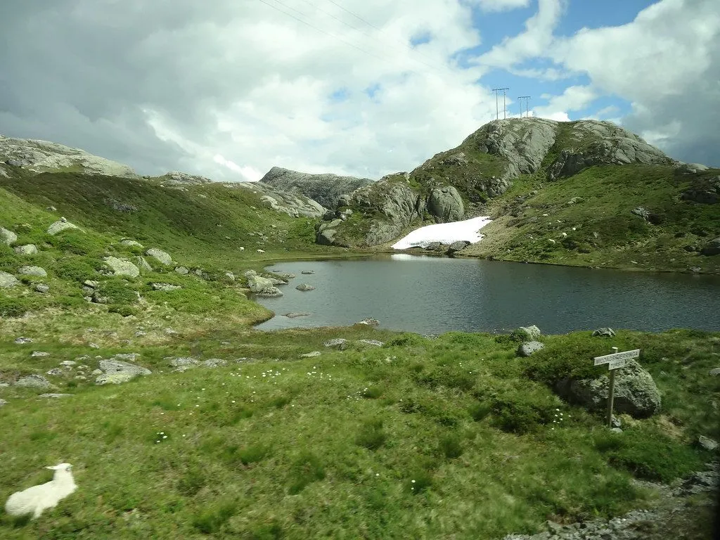 Mountain top road in Norway between Lysebotn and Kristians