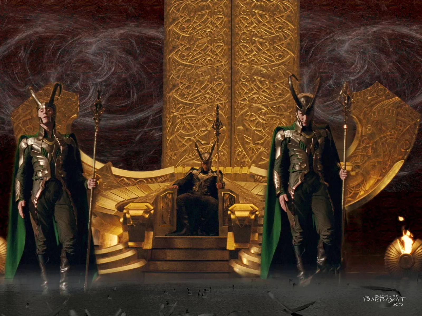 Download Loki steps onto the throne of Asgard Wallpaper