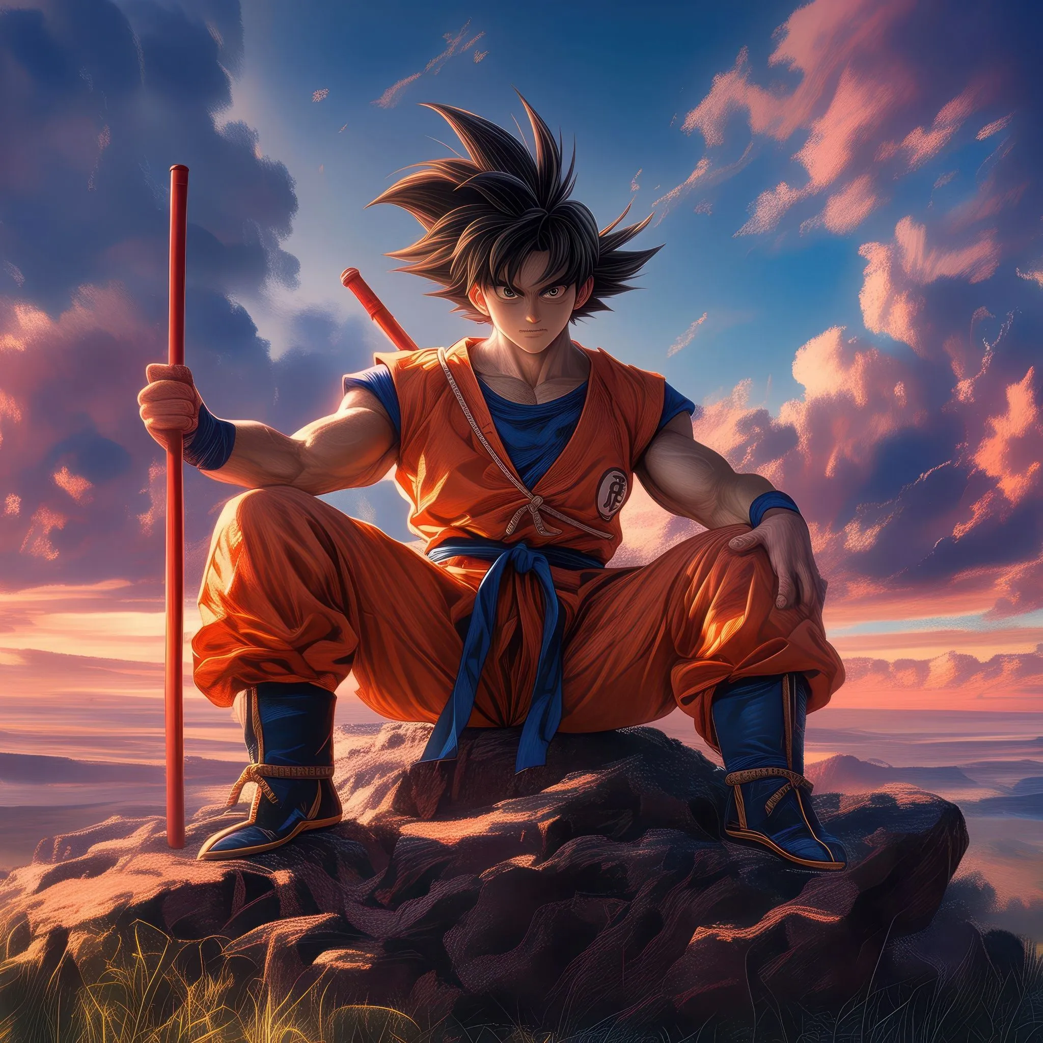 Goku Wallpaper 4K, Power Pole, Dragon Ball, 5K