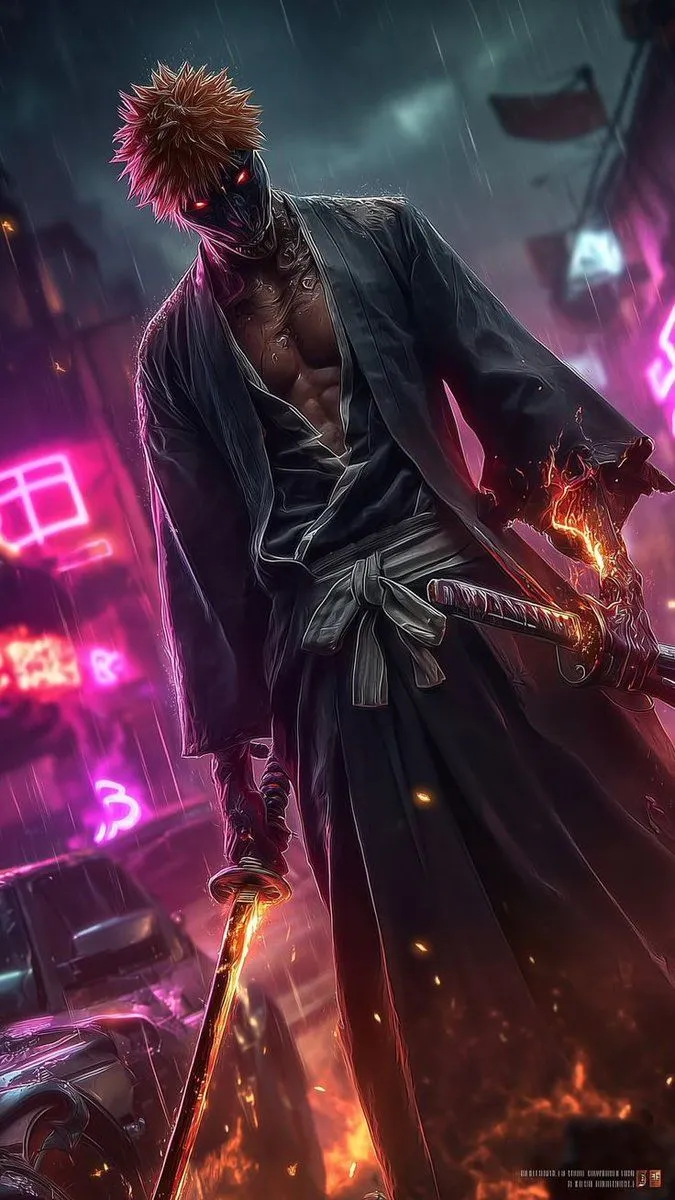 4K HD Wallpaper Need 8K iPhone iOS Anime theme Ichigo Kurosaki Bankai Bleach