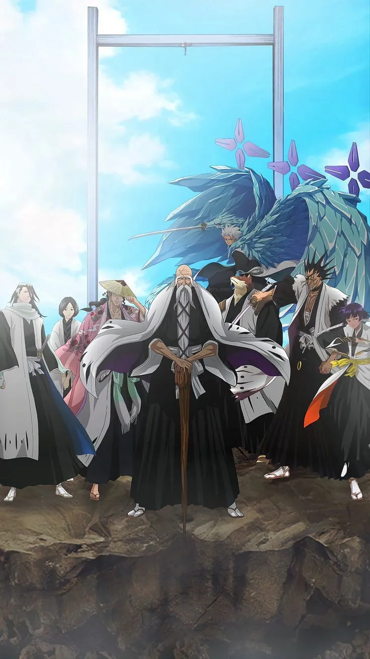 Bleach all characters wallpaper. Bleach captains wallpaper, Bleach anime wallpaper iphone, World of bleach