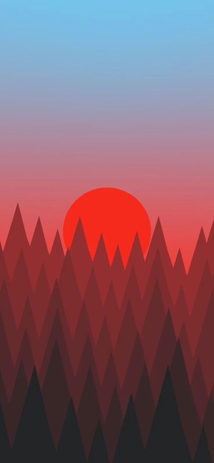 Beautiful minimalist phone wallpaper in the forest