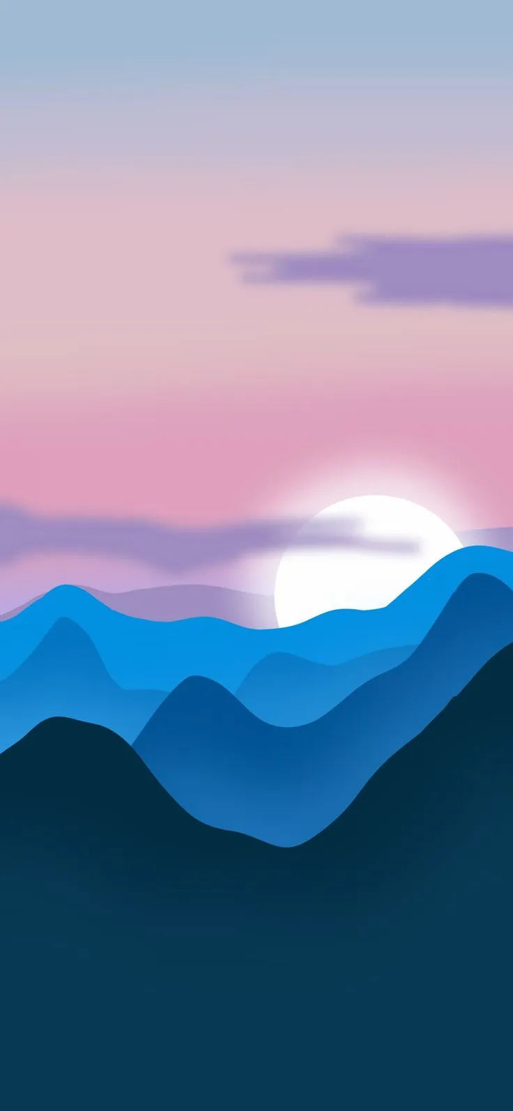 Mountain Sunset Phone Wallpaper. Blue and purple sunset wallpaper, Minimalist sunset wallpaper for phone, Depth