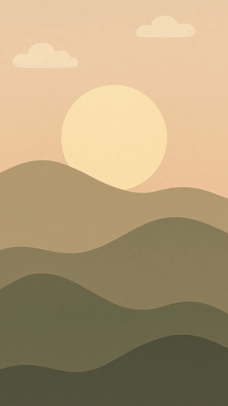 Minimalist sunset abstract hills mobile. Free Photo Illustration