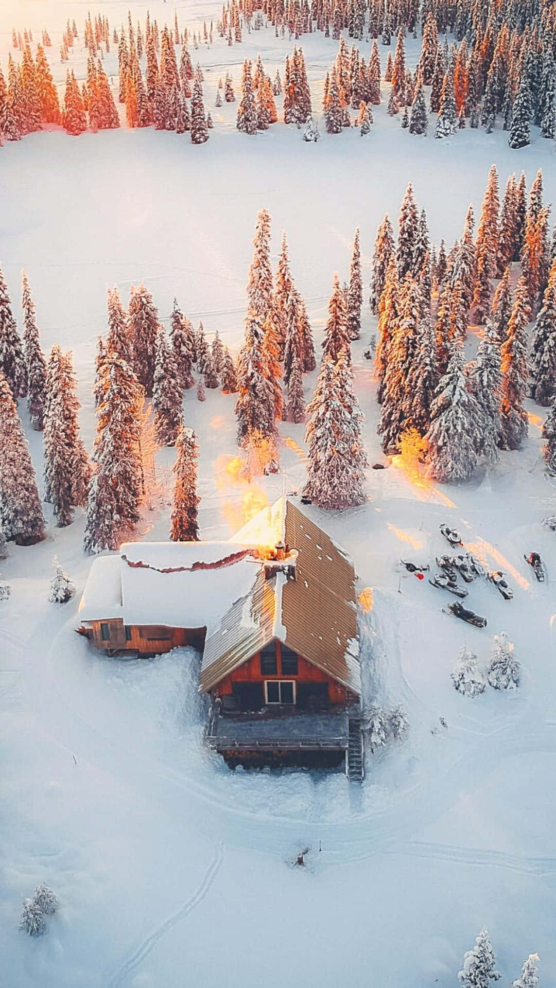 Download Enjoy The Cold Winter While Wrapped Up In A Cute Phone Wallpaper