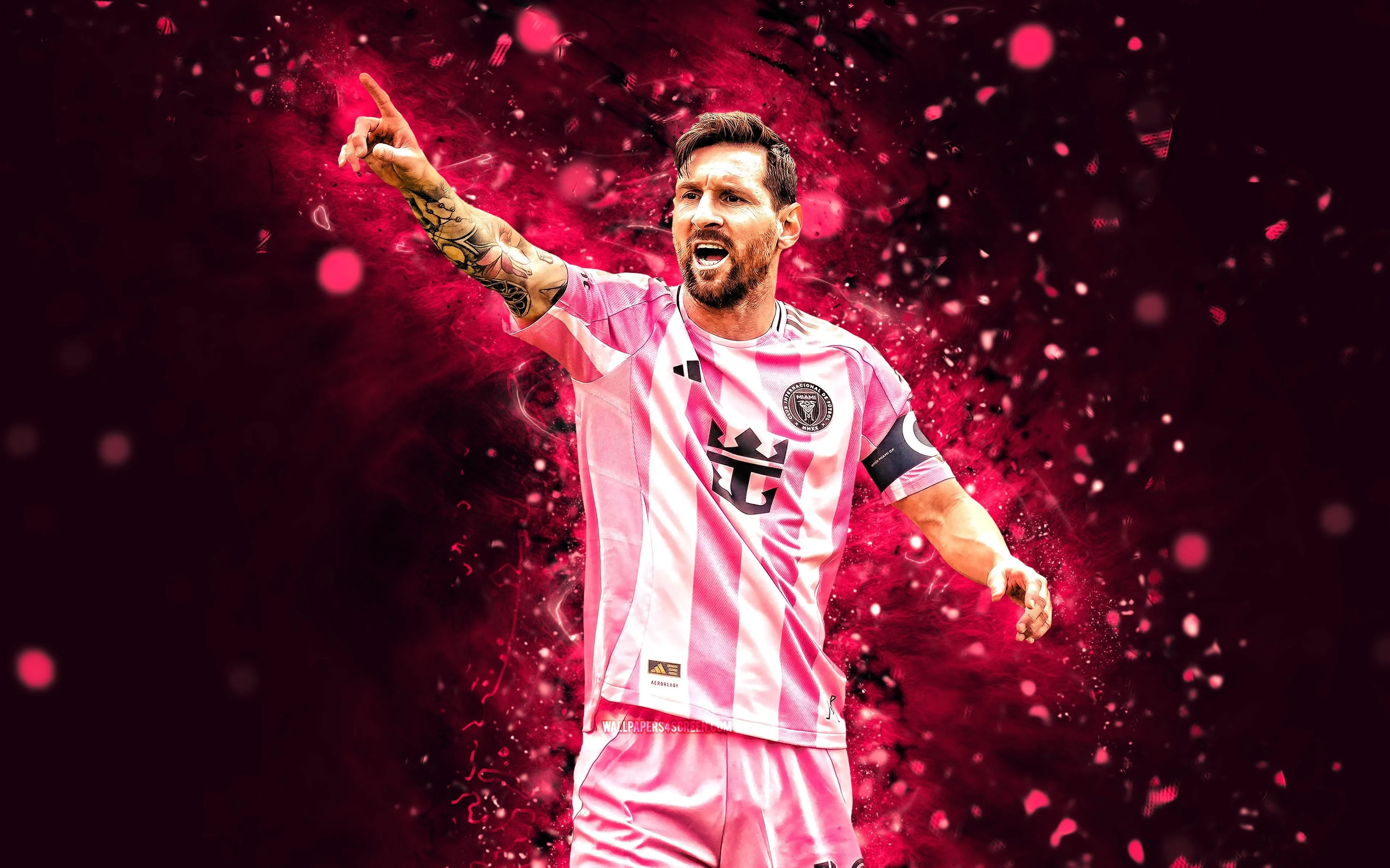 Wallpaper pink, Legend, Lionel Messi, soccer, goat, MLS, Inter Miami for mobile and desktop, section спорт, resolution 3840x2400