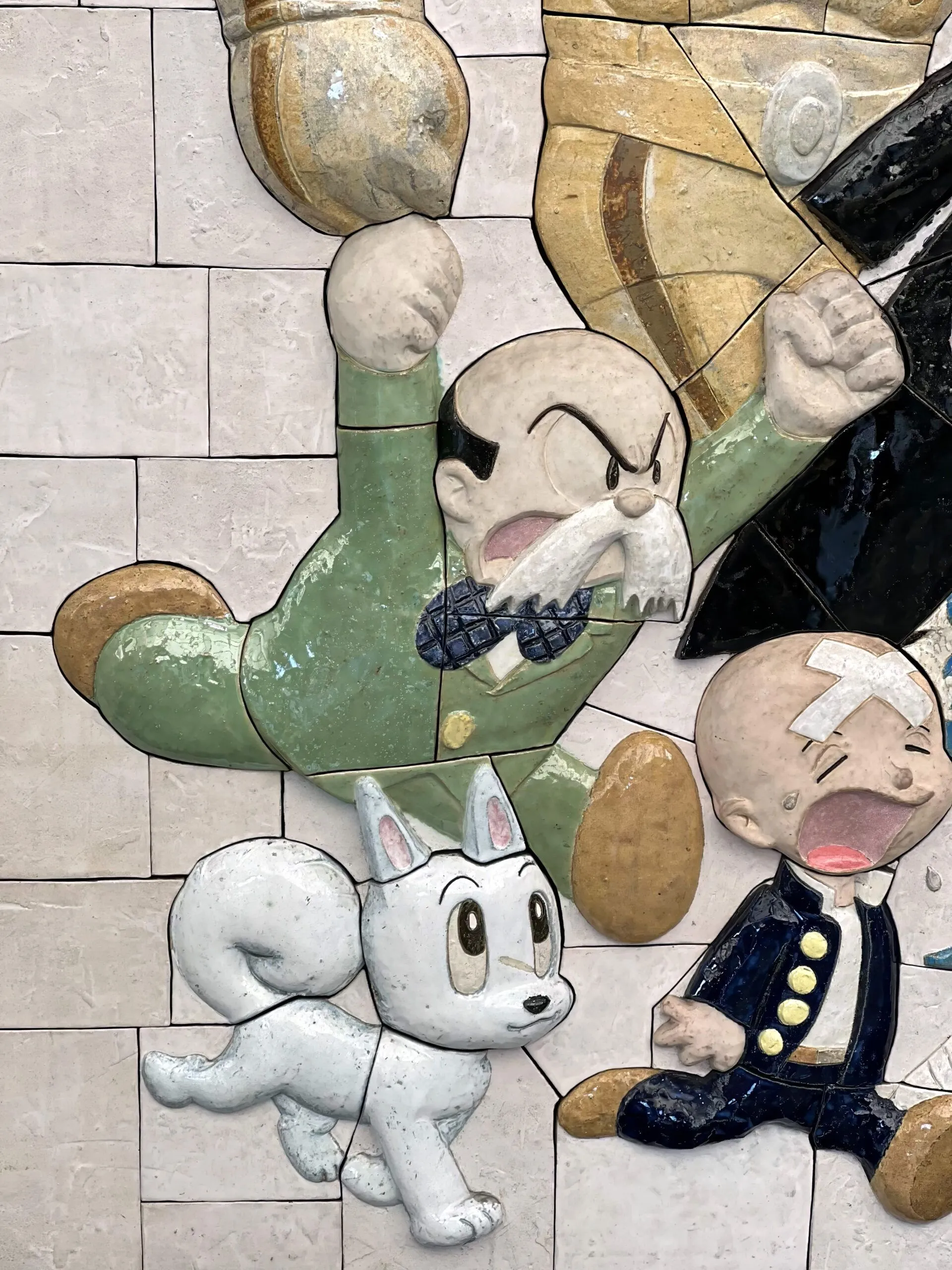 Osamu Tezuka's ceramic relief in Kōtō, Tokyo