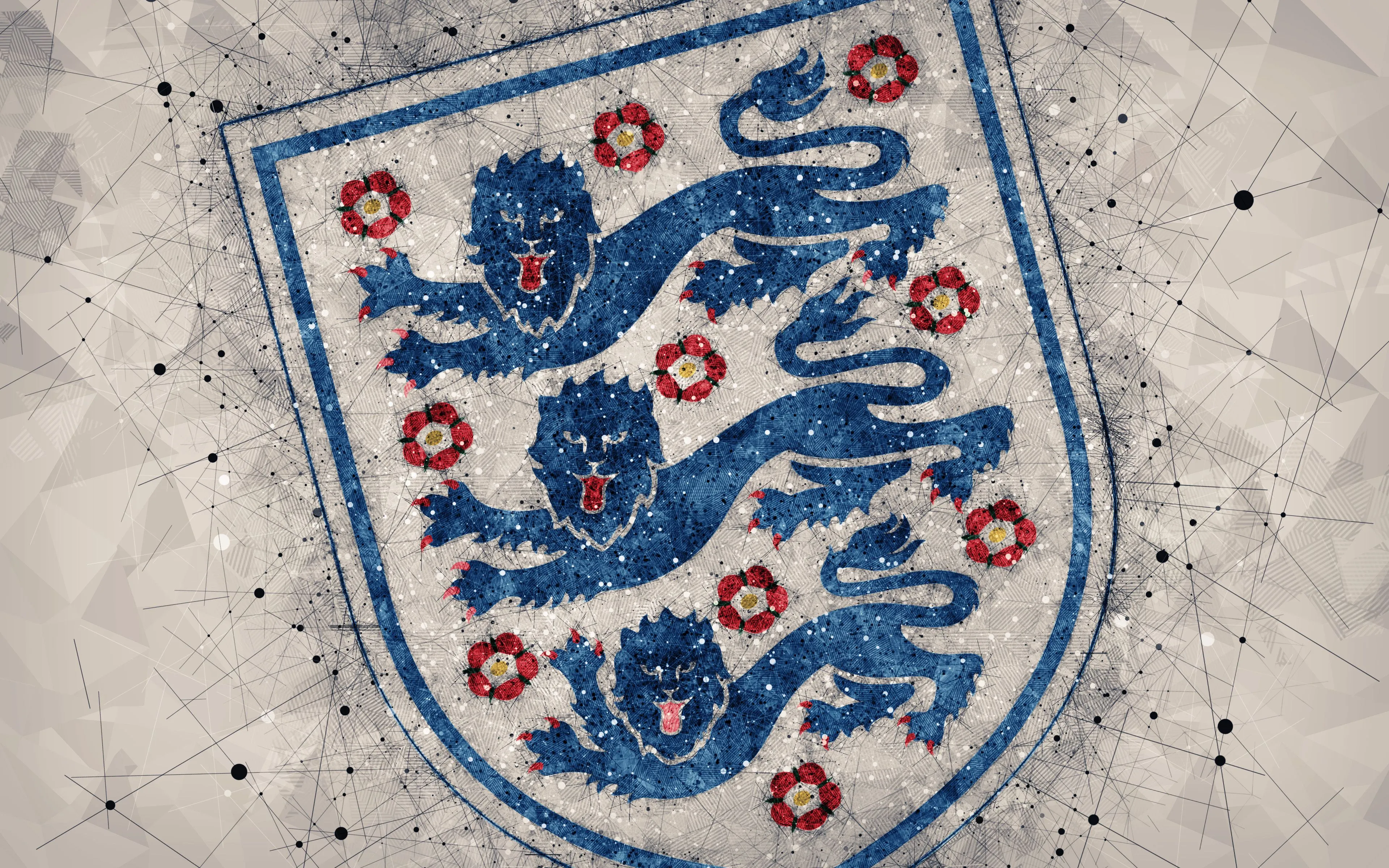 Desktop wallpaper: England National Football Team, Sports, Emblem, England, Logo, Soccer 4K free download for PC. 451419
