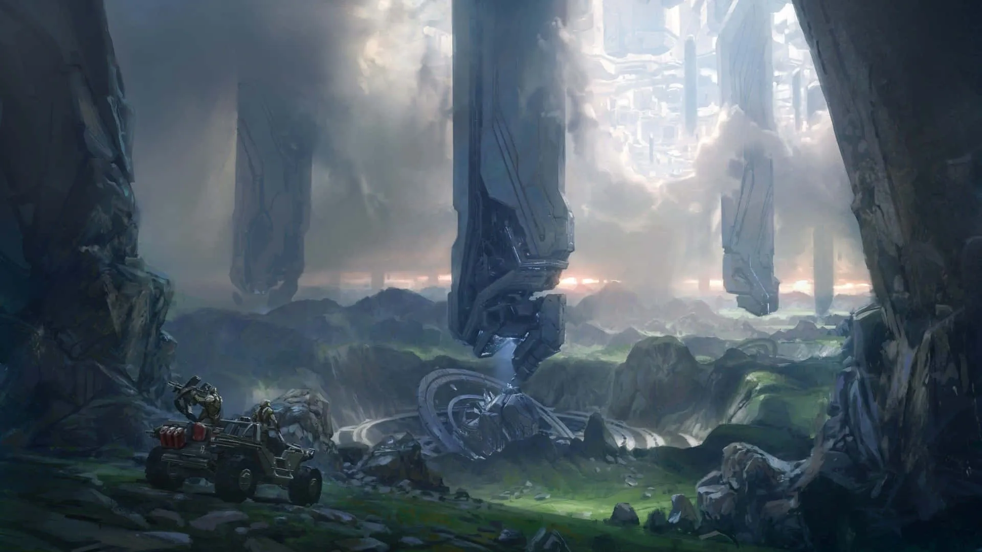 Download A futuristic gaming world awaits with this vibrant game art wallpaper Wallpaper