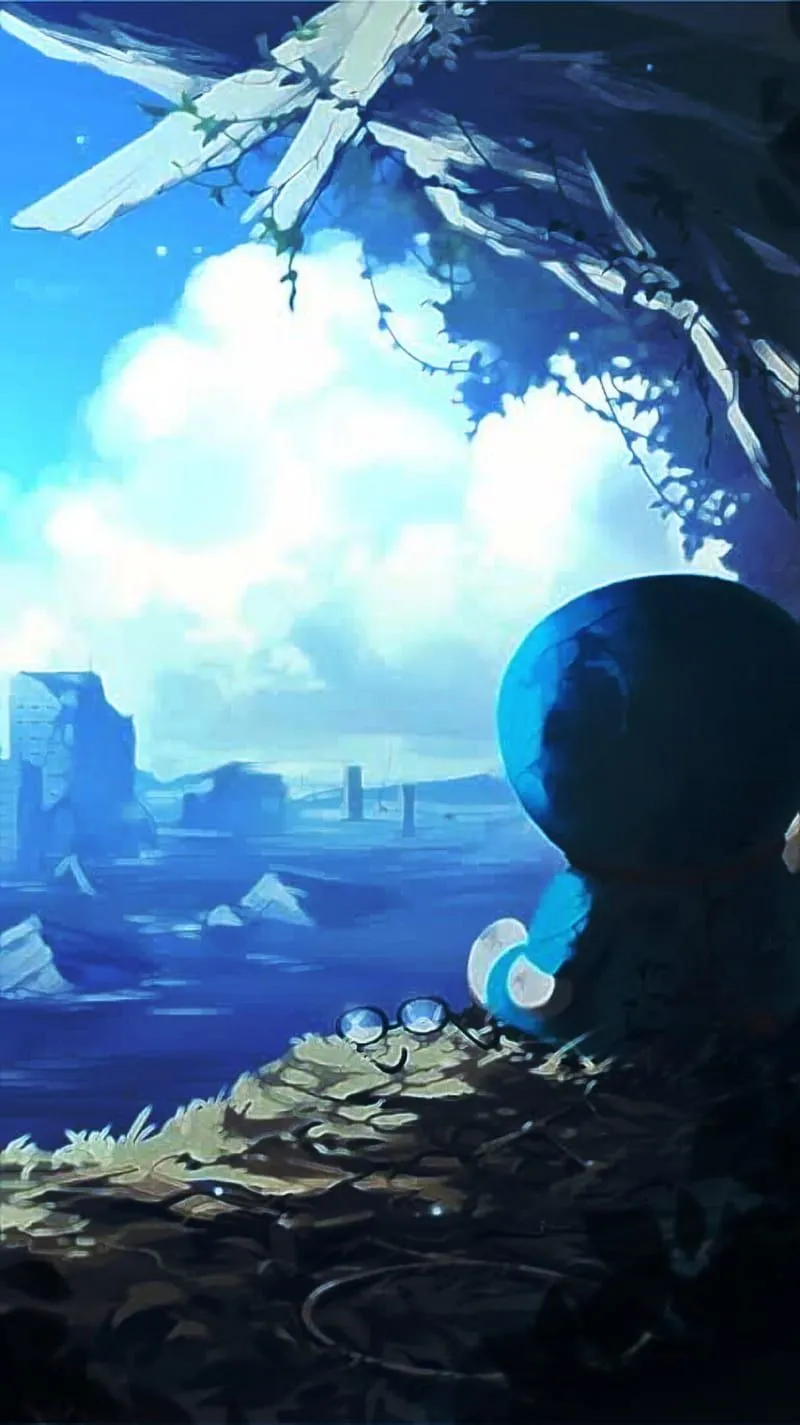 Doraemon, fantasy, northern, HD phone wallpaper