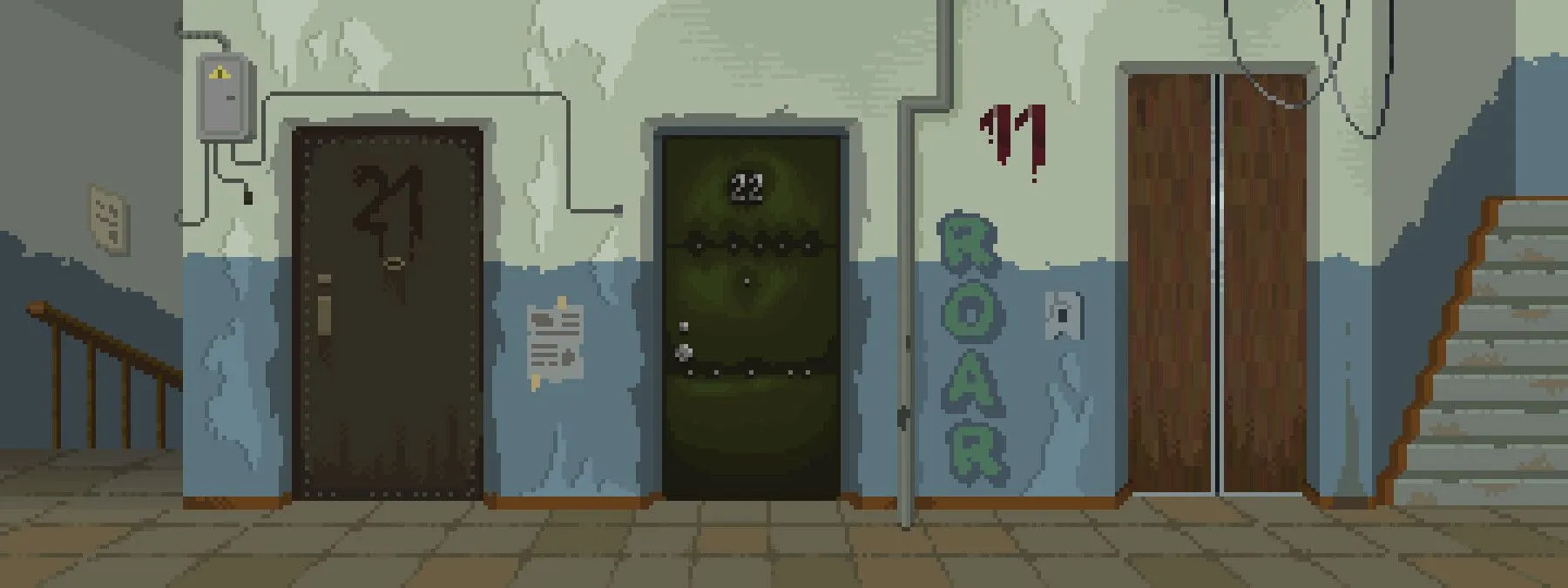 Pixel Art Horror Game Background