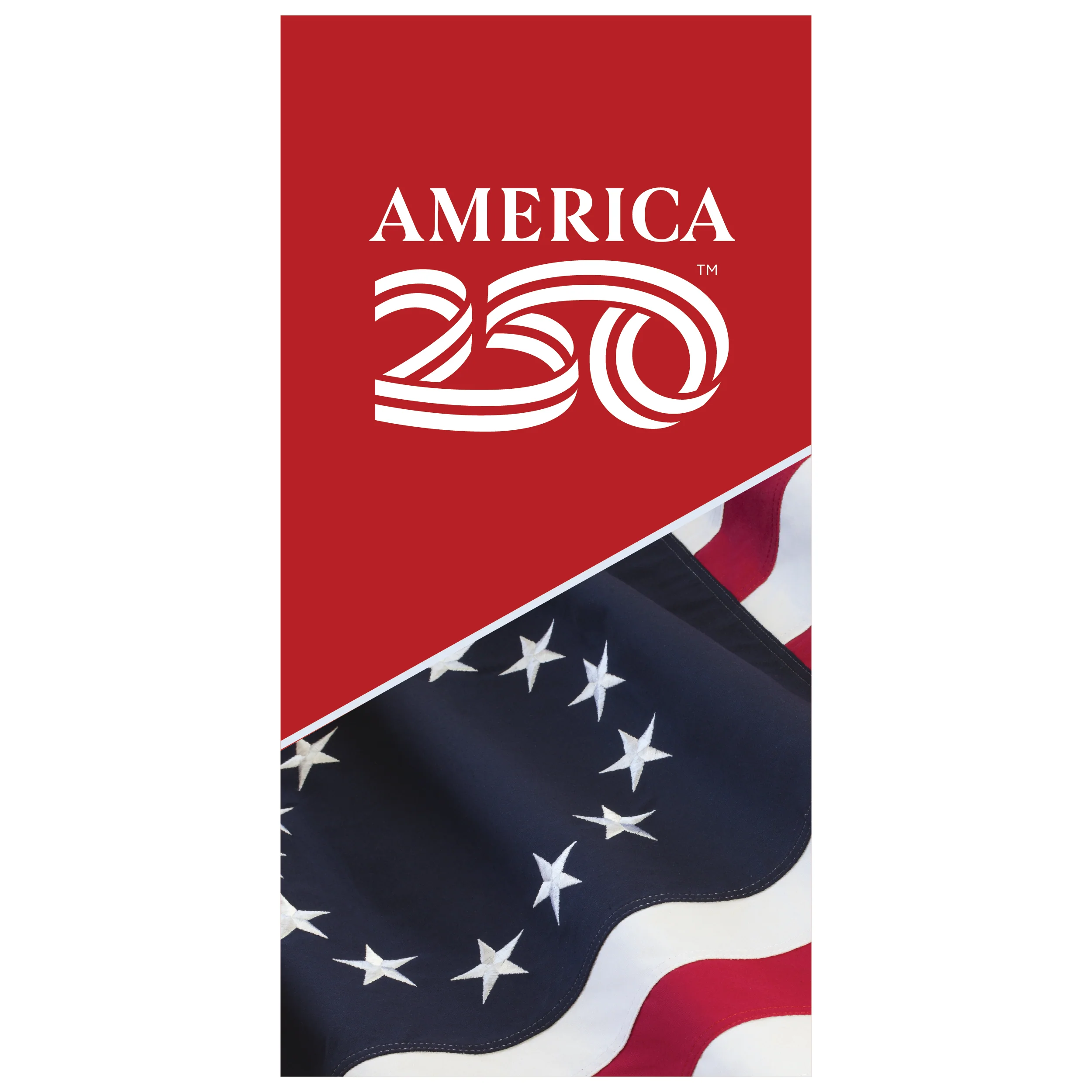 D789 Officially Licensed America250 Waving Flag Banner