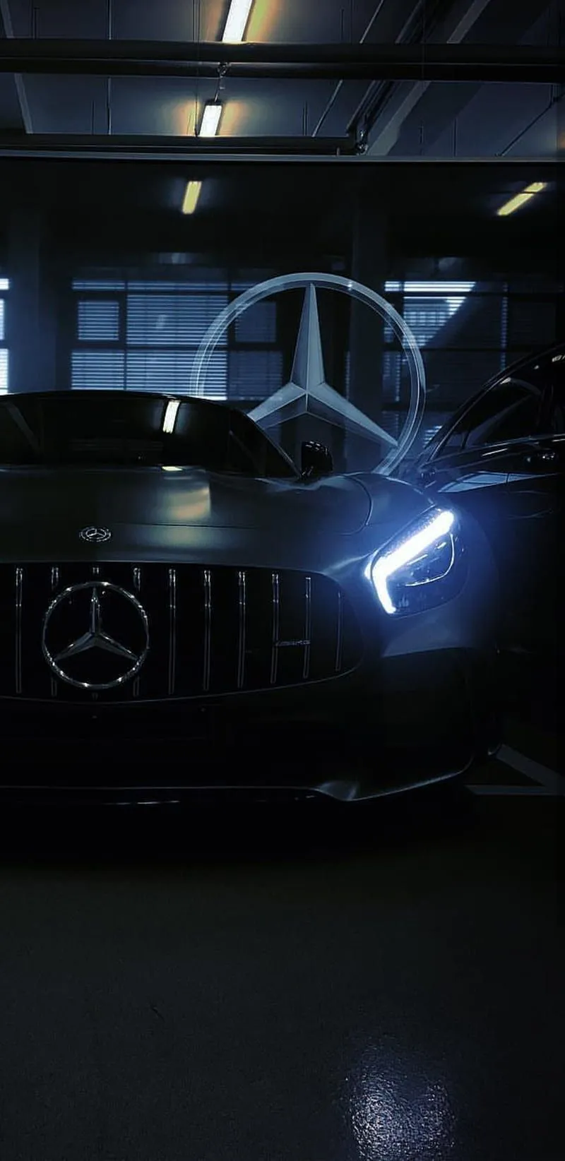 Mercedes Benz, amg, benz, black, car logo, luxury, mercedes, silver, HD phone wallpaper