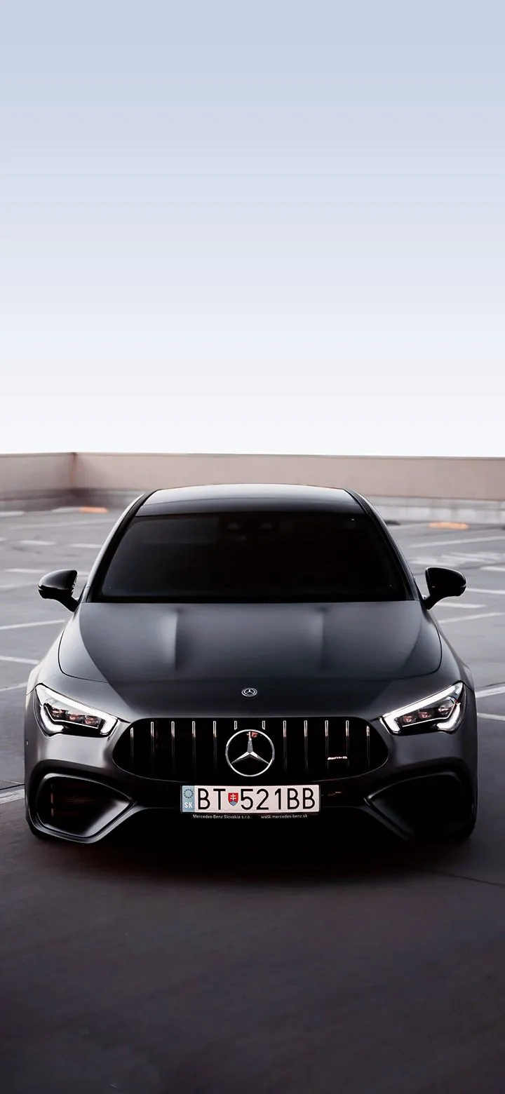 Black sporty Mercedes on the roofK phone Wallpaper