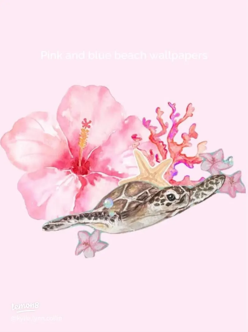 Cute Pink & Blue Beach Wallpaper: Summer Aesthetic & Preppy Vibes!