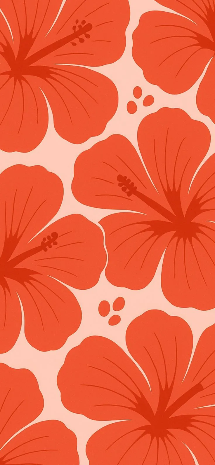 Hibiscus aesthetic wall poster. Red summer background, Wall collage picture beach theme, Hibiscus phone wallpaper