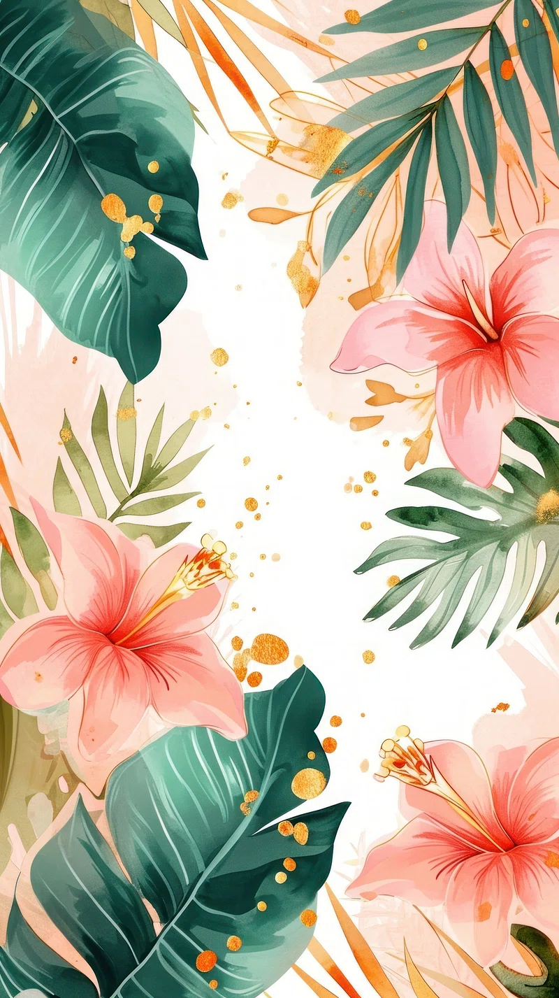 Golden Hibiscus Flower Image Wallpaper